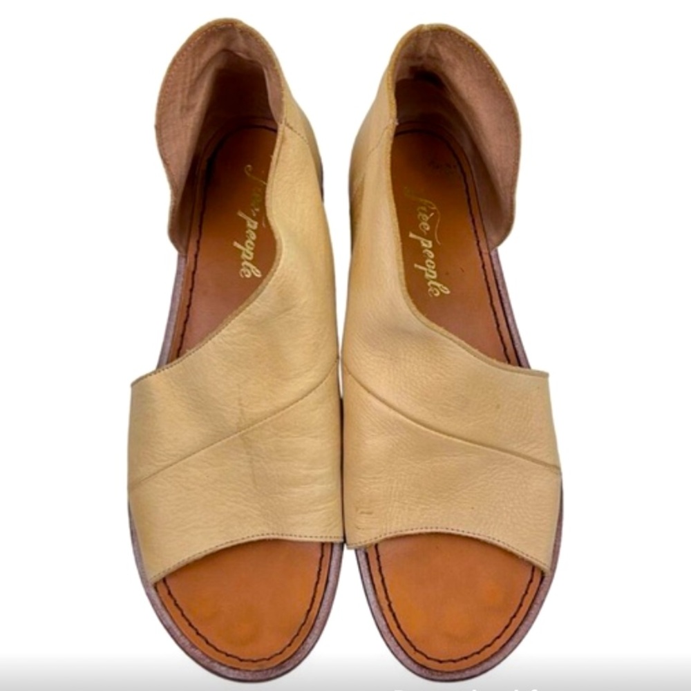Tan free people flat leather sandal